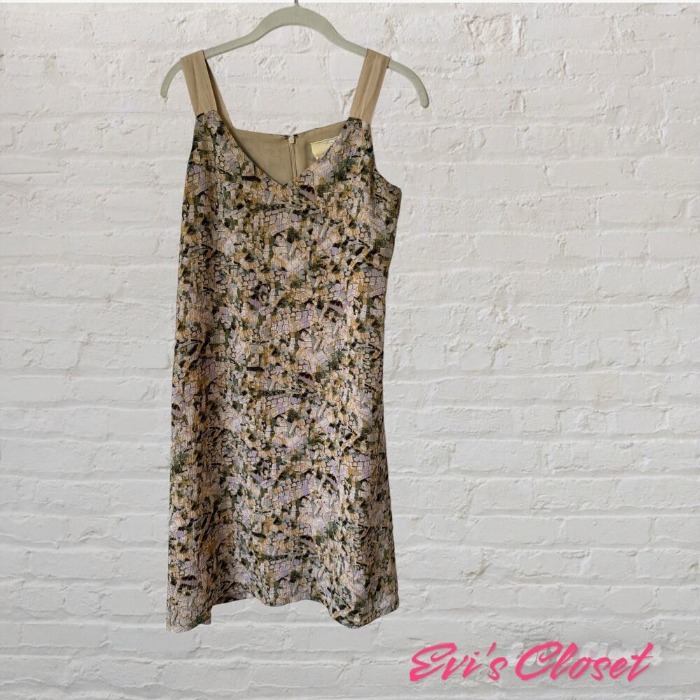 Patrick Robinson Womens Multicolor Mosaic Print Sleeveless Lined Dress SZ M
